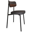 Ver imagem 5 de Kit 08 Cadeiras Estofada para Sala de Jantar Astrid Preto C01 Linho Preto Courino Whisky - Lyam
