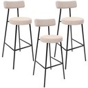 Ver imagem 1 de Kit 03 Banquetas Altas Cozinha Bar Sala De Jantar Em Aço Milão L02 Suede Bege - Lyam Decor