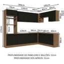 Ver imagem 4 de Armário de Cozinha Completa de Canto 479cm Rustic Preto Agata Madesa 01