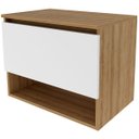 Ver imagem 1 de Gabinete de Banheiro 60 Cm 1 Porta e Nicho Valente Amêndoa/branco