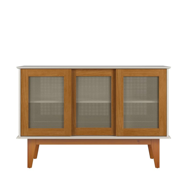 Buffet Detroit 3 Portas Off White/ Nature - Tebarrot