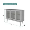 Buffet Detroit 3 Portas Off White/ Nature - Tebarrot - 4