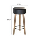 Ver imagem 4 de Kit 2 Bancos Banqueta Baixa Paris Corano Preto Salaone