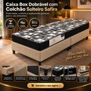 Ver imagem 2 de Kit Cama Box Dobrável Solteiro com Colchão Safira D20:Bege/Colorido