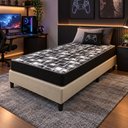 Ver imagem 5 de Kit Cama Box Dobrável Solteiro com Colchão Safira D20:Bege/Colorido