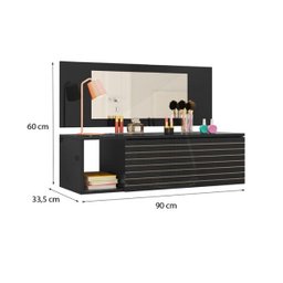Penteadeira Gaveta Suspensa Joy 8400 Preto Peternella - 3