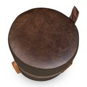 Ver imagem 5 de Kit 02 Puffs Le Mans Veludo Marrom e Corano Nozes Base de Madeira - Pallazio