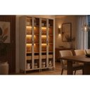 Ver imagem 1 de Cristaleira Allure LED Reflecta 4 Portas 8 Prateleiras MDF com Iluminação LED Cinza Linea Brasil