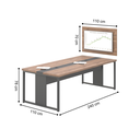 Ver imagem 2 de Mesa de Reunião com Painel e Caixa de Tomada Noce Preto