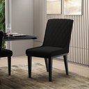Ver imagem 2 de Cadeira Sala de Jantar Base Madeira Preto Kit 10 Sofia Suede Preto D03 - D'Rossi