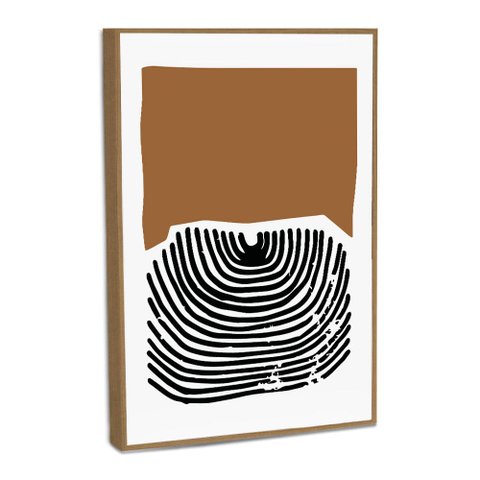 Quadro Decorativo Minimalista Linhas Pretas com Moldura Filete