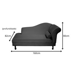 Recamier Divã Dubai 160 Cm Braço Esquerdo Preto - 3