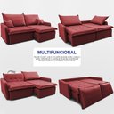 Ver imagem 5 de Sofá sem Caixa Retrátil 1,80m Softgel Luna Velusoft Vermelho Cama Inbox