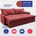 Ver imagem 3 de Sofá sem Caixa Retrátil 1,80m Softgel Luna Velusoft Vermelho Cama Inbox