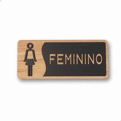 Anuncio Mercado Livre - Placa para Banheiro Plaquinha com Escrita Branca ou Preta:feminino 12x26 Pre