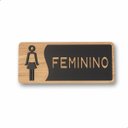 Ver imagem 1 de Anuncio Mercado Livre - Placa para Banheiro Plaquinha com Escrita Branca ou Preta:feminino 12x26 Pre