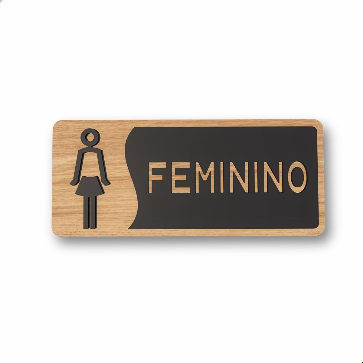 Anuncio Mercado Livre - Placa para Banheiro Plaquinha com Escrita Branca ou Preta:feminino 12x26 Pre