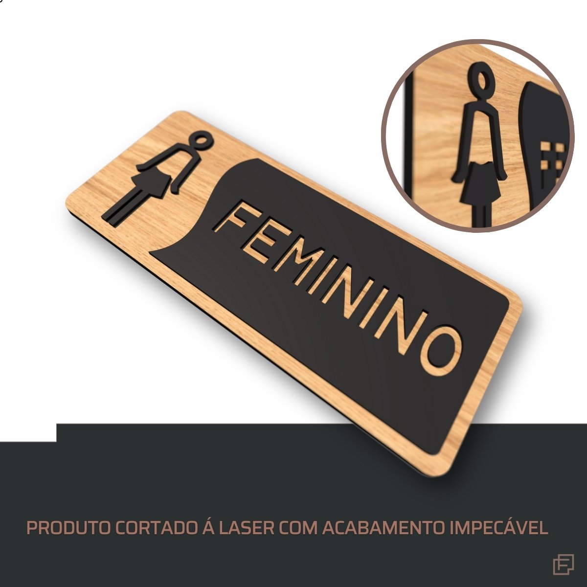 Anuncio Mercado Livre - Placa para Banheiro Plaquinha com Escrita Branca ou Preta:feminino 12x26 Pre - 2