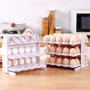 Ver imagem 2 de Suporte Porta Ovos 60 Ovos Organizador 3 Andares Geladeira Guarda Ovo Mesa Bancada Cozinha Armario D