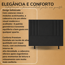 Ver imagem 6 de Cabeceira 140 cm Linho Casal Frame Estofada Cama Box Moderna:Preto