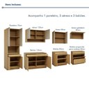 Ver imagem 7 de Cozinha Completa Modulada 7 Peças 14 Portas 6 Gavetas com Rodapé 100% MDF Simone Mendes Marrom/Carvalho/Greige