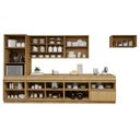 Ver imagem 6 de Cozinha Completa Modulada 7 Peças 14 Portas 6 Gavetas com Rodapé 100% MDF Simone Mendes Marrom/Carvalho/Greige