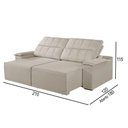 Ver imagem 3 de Sofá 2 Lugares Retrátil e Reclinável Martins M-182 Veludo Creme