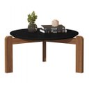 Ver imagem 1 de Mesa de Centro Sala de Estar Áustria Decorativa Tampo Redondo Preto