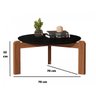 Mesa de Centro Sala de Estar Áustria Decorativa Tampo Redondo Preto - 4