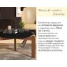 Mesa de Centro Sala de Estar Áustria Decorativa Tampo Redondo Preto - 2