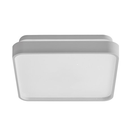 Plafon Round LED Quadrado 280mm Acrílico Liso 18W - Bivolt Luz Ajustavel Branco