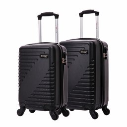 Kit Mala de Bordo 10kg e 8kg Preta Rodas 360 Chicago Swiss Move - 1