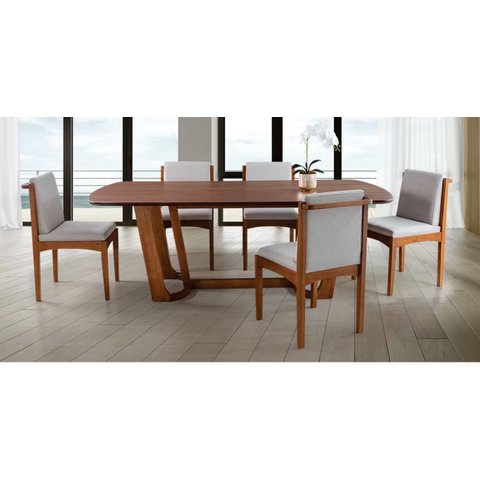Mesa de Jantar de Madeira Maciça Tampo Laminado com Carvalho Americano Gemini (apenas a Mesa):comp18