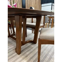 Mesa de Jantar de Madeira Maciça Tampo Laminado com Carvalho Americano Gemini (apenas a Mesa):comp18 - 3