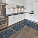 Ver imagem 2 de Kit Tapete 3 Peças Desenhado Funcional Bistrô Azul 20 – J Serrano