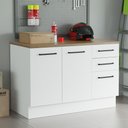 Ver imagem 1 de Balcão Multiuso 120cm 2 Portas 3 Gavetas Branco/rustic Agata Madesa Branco/rustic