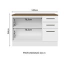 Ver imagem 7 de Balcão Multiuso 120cm 2 Portas 3 Gavetas Branco/rustic Agata Madesa Branco/rustic