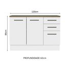 Ver mais imagens de Balcão Multiuso 120cm 2 Portas 3 Gavetas Branco/rustic Agata Madesa Branco/rustic