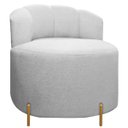Ver imagem 3 de Poltrona Decorativa Pés em Metal Grecia Linho Bouclê Cinza Sofa Store
