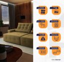 Ver imagem 6 de Sofá Retrátil/Reclinável Montebello 270cm Suede Velut com Molas no Assento - King House
