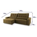 Ver imagem 2 de Sofá Retrátil/Reclinável Montebello 210cm Suede Velut com Molas no Assento - King House