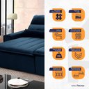 Ver imagem 2 de Sofá Retrátil/Reclinável Patagônia 3,00m Suede Velut Azul Marinho c/ Molas no Assento - King House