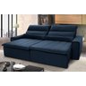 Sofá Retrátil/Reclinável Patagônia 3,00m Suede Velut Azul Marinho c/ Molas no Assento - King House - 1