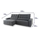 Ver imagem 3 de Sofá Retrátil/Reclinável Montebello 270cm Suede Velut com Molas no Assento - King House