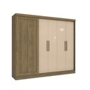 Ver imagem 1 de Guarda-Roupa Casal 245cm 5 Portas 4 Gavetas N564 Nogueira/Macadâmia - Kappesberg
