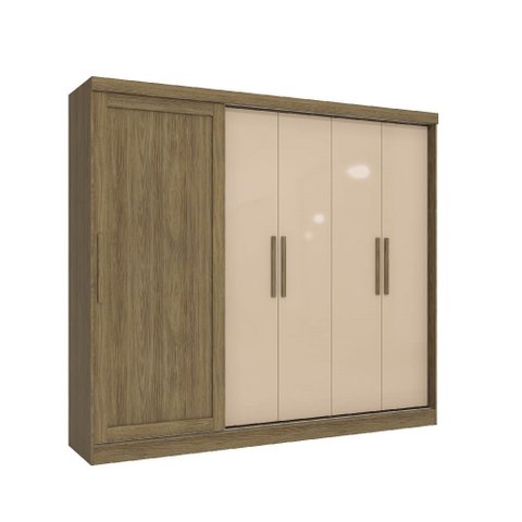 Guarda Roupa Casal 245cm 5 Portas 4 Gavetas N564 Kappesberg - Nogueira/macadâmia