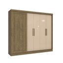 Ver imagem 1 de Guarda Roupa Casal 245cm 5 Portas 4 Gavetas N564 Kappesberg - Nogueira/macadâmia