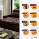 Ver imagem 4 de Sofá Retrátil/Reclinável Amsterdam 2,70m Suede Velut com Molas no Assento - King House