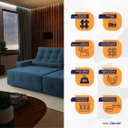 Ver imagem 3 de Sofá Retrátil/Reclinável Montebello 270cm Suede Velut com Molas no Assento - King House