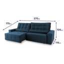 Ver imagem 2 de Sofá Retrátil/Reclinável Montebello 270cm Suede Velut com Molas no Assento - King House